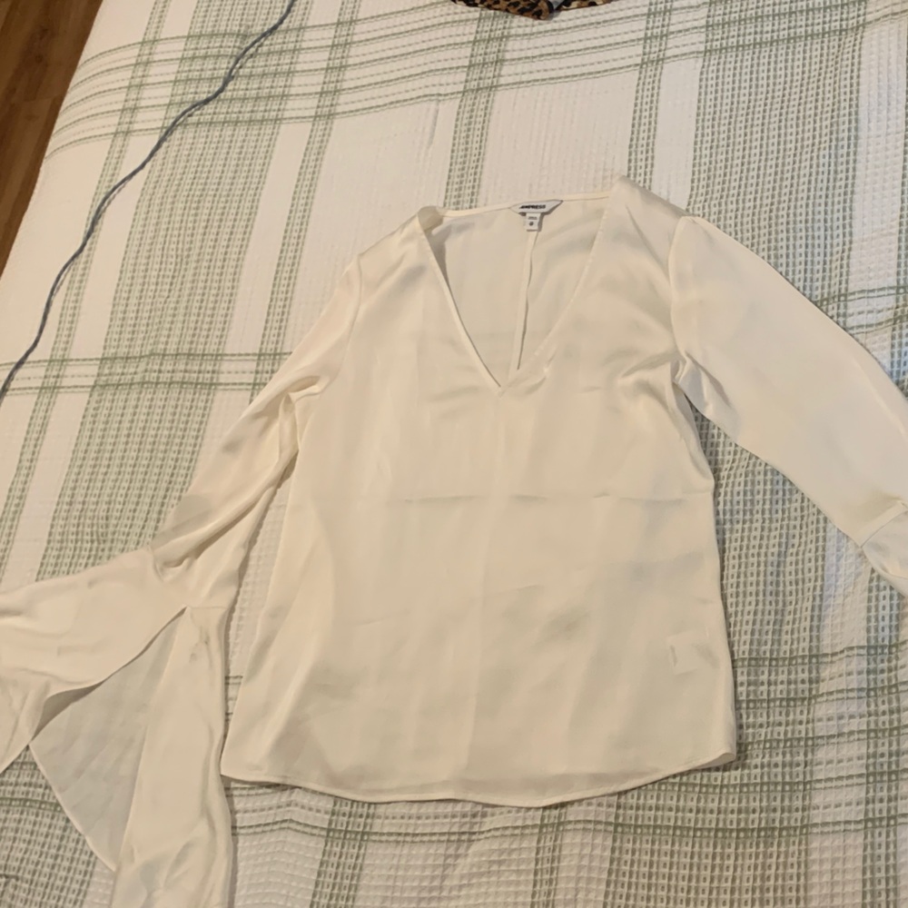 Express Cream V-Neck Blouse